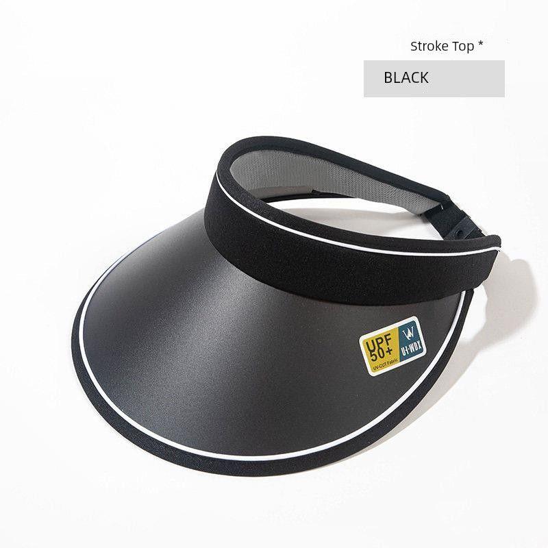 

South Korea Ice Silk Sun Hat Women s UV Protection Topless Hat Big Brim Sun Hat Summer Breathable Sun Hat D-181 black empty top