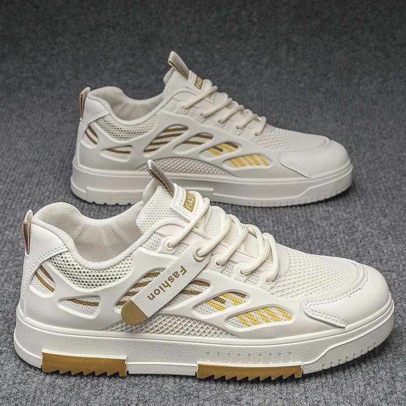 Men's Breathable Mesh Sneakers Summer Casual Sports Shoes Comfortable Lightweight Low Top Rubber Sole Adult Footwear