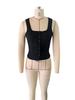 Y2K Style Square Neck Button Sleeveless Camisole for Women