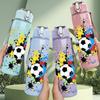 1PC Splash Color Soccer Ball Art Print 750ml Color Plastic Sports Water Bottle Leakproof Flip Straw Lid Suitable for Sports Office Home Use