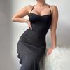 Women's Sexy Pure Desire Dress Summer Black Dress High Temperament Suspender Skirt