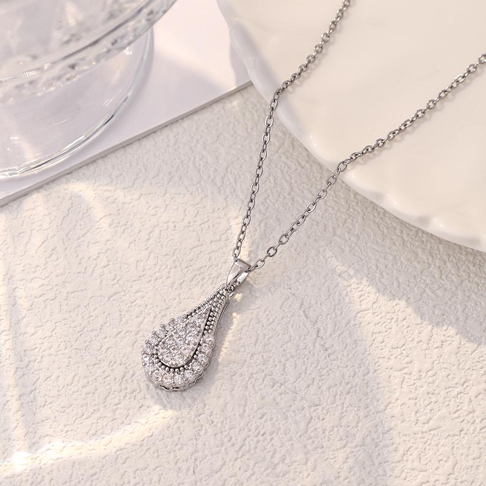 Kadın Lüks Titanyum Çelik Kolye Ucu Klavikula ve Uzun Kazak Kolyesi - Niş Tasarım