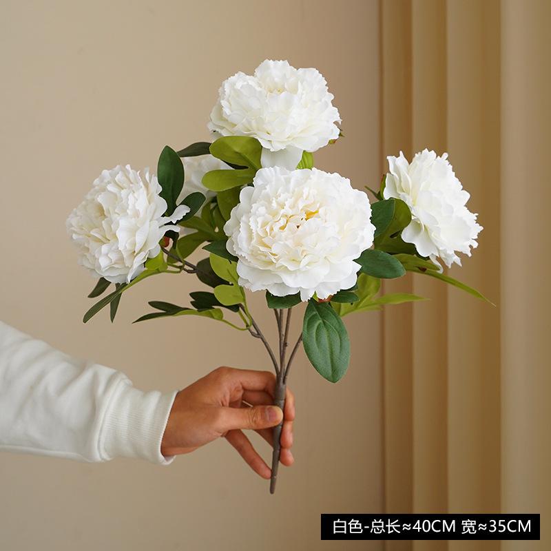 

5 головок, большой красный шелковый искусственный пион, букет цветов, украшение для свадебного домашнего стола, большие искусственные цветы, товары для Дня Святого Валентина