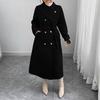 Womens Oversized Wool Blend Coat With Double Breasted Buttons Asymmetrical Collar Winter Warm Long Outerwear