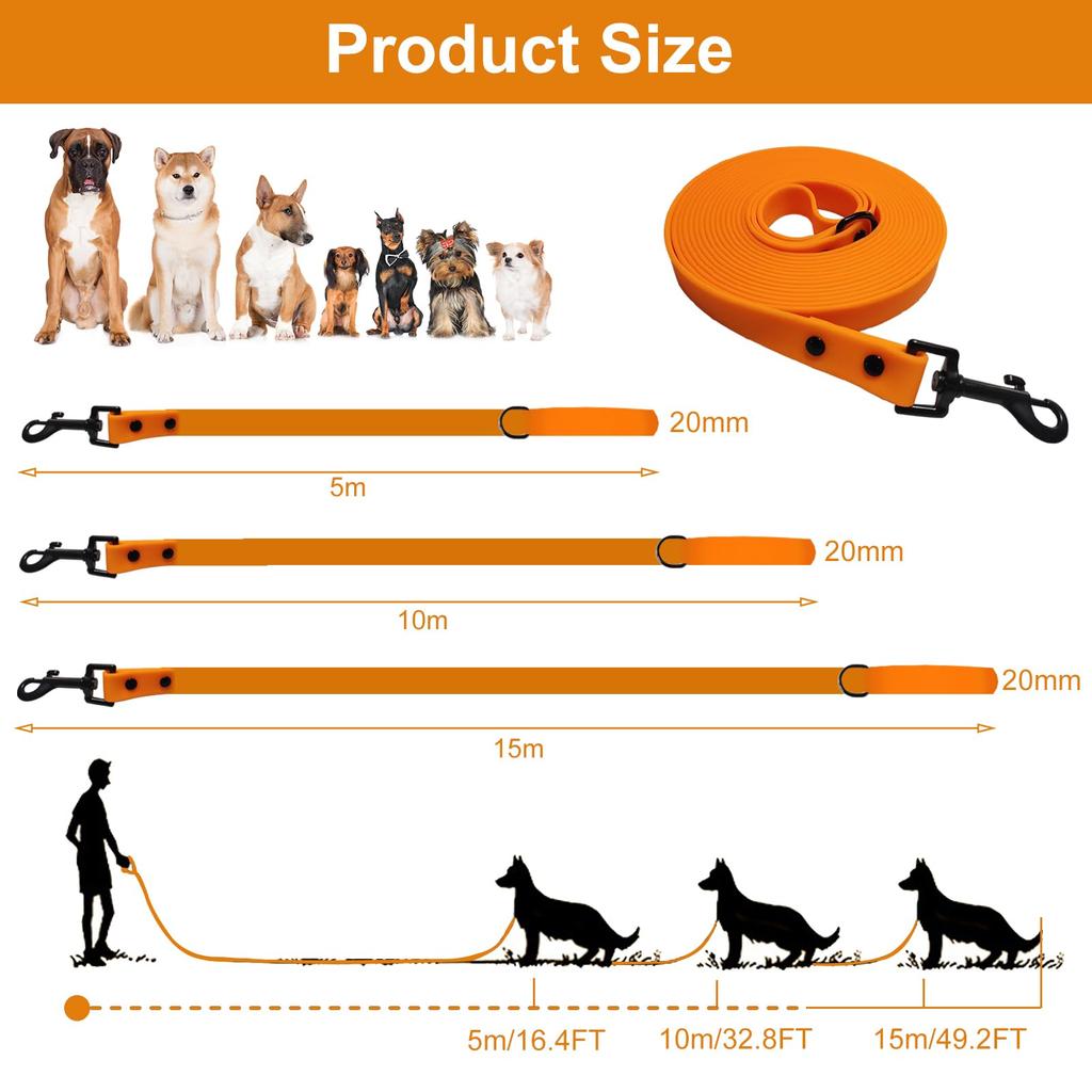 HARUMAKI Dog Dog Pet Walking Training Lead for Medium and Large PVC Coated Polyester Woven Pet Suitable for Outdoor Activities such as Hiking Length