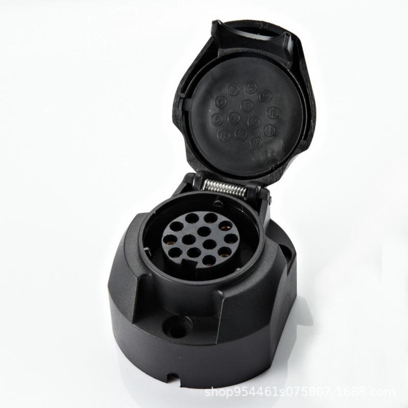 

European Style 13+1 Pin Plastic Trailer Connector, 12V, Socket & Plug, Trailer Accessories. QR1310 чёрный