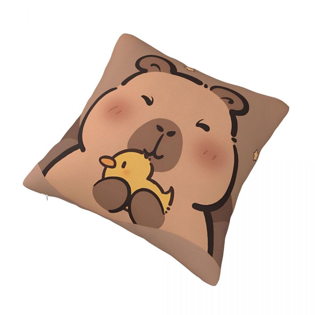 Cute Kapibara Capybara Pillow Case Cartoon Cushion Cover Polyester Custom Pillow Cover Pillowcases For Sofa Home Decoration