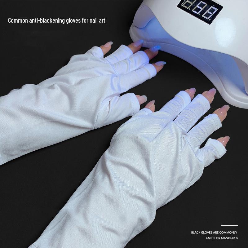 UV Protection Phototherapy Gloves: Anti-Tanning, UV Block, White, 37cm