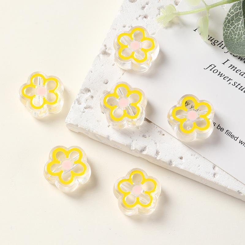 Acrylic Five-Pointed Star Flower Beads for DIY Jewelry Accessories