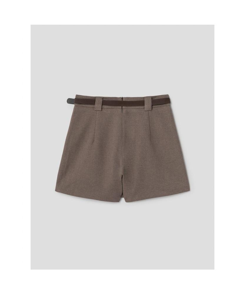 8SECONDS Suede Belted Skirt Beige