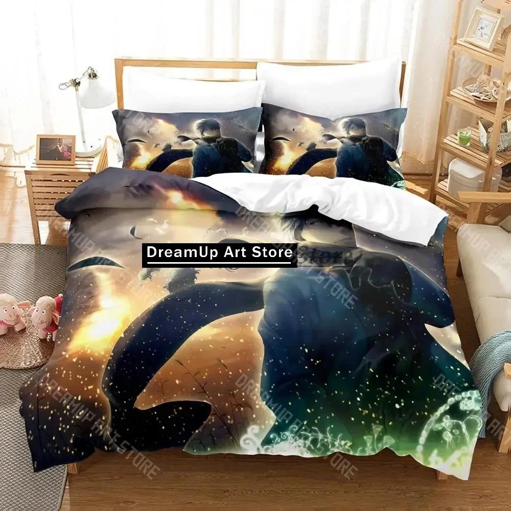 3D-tryck Mushishi Sängkläder Set Enkelt Twin Full Queen King Size Sängset Aldult Barn Sovrum Påslakanset 3D Anime Lakan Set