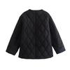 2024 Autumn/Winter Plus Size Women's European & American Diamond Pattern Quilted Cotton Jacket