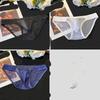 3pcs Men's Ultra-Thin High-Transparency Shorts with Letter Print Sexy Mesh Skinny Low-Rise Underwear