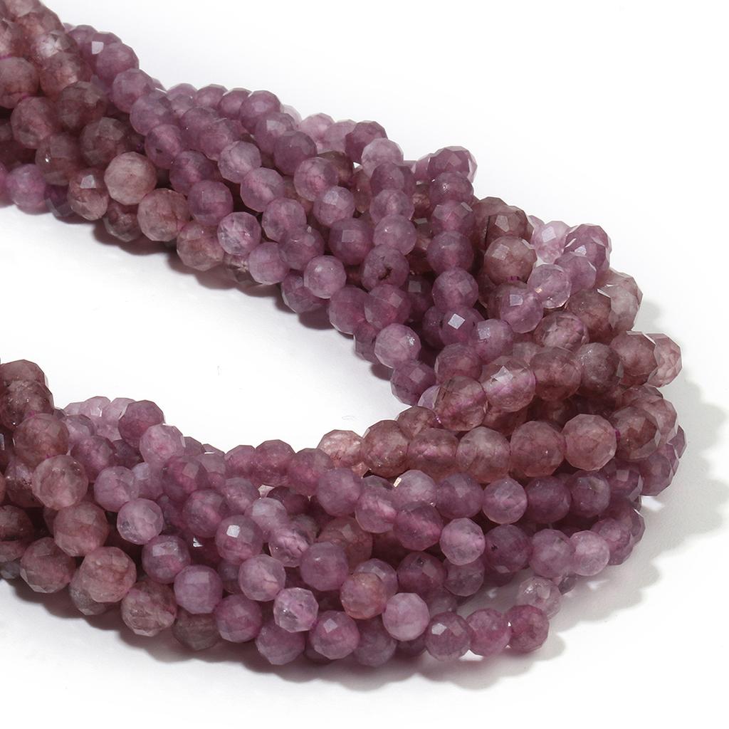 Faceted 2mm 3mm 4mm Tiny Beads Natural Purple Jade Stone Beads for Jewelry Making Beach Jewelry Accessories Supplier