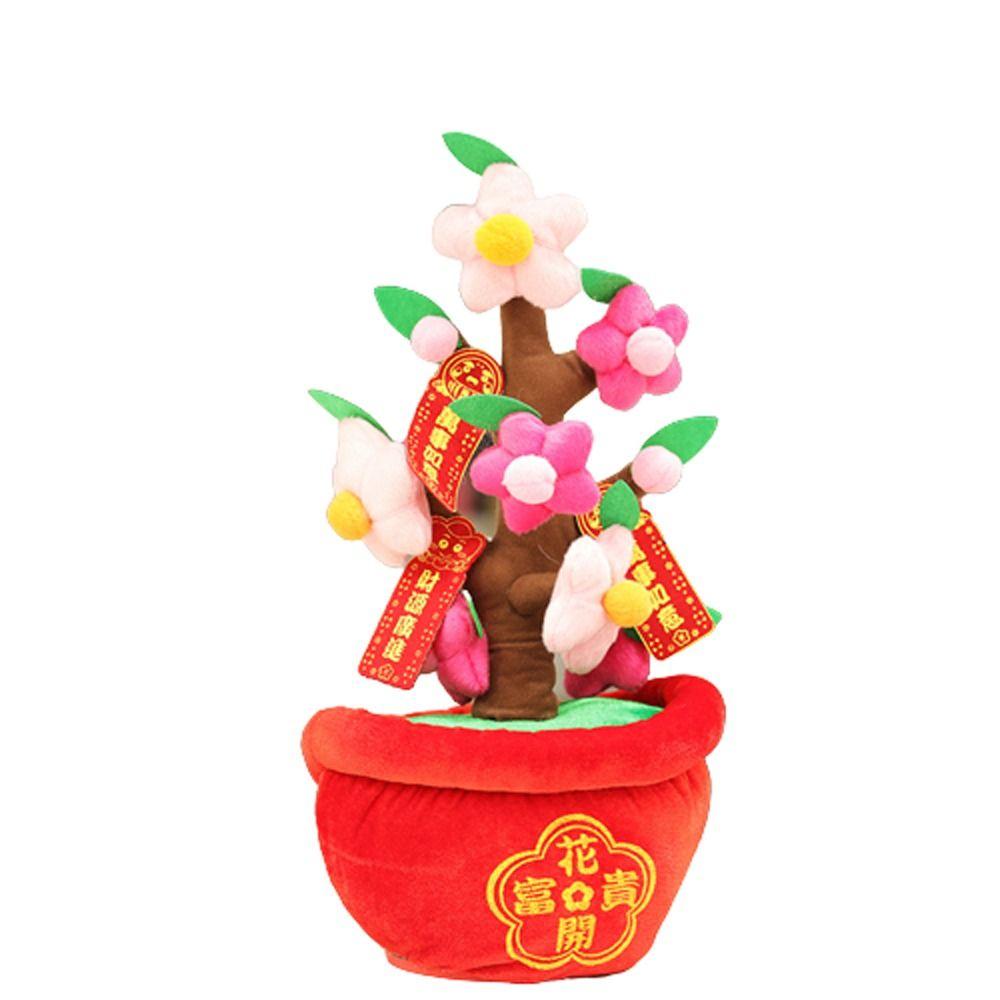 Peach Blossom Tree Pot Realistic Peach Fruit Tree Simulation Plush Orange Tree Potted Orange Tree