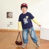 LUSON Boys' Long Sleeve Faux-Layered Cartoon Print T-Shirt