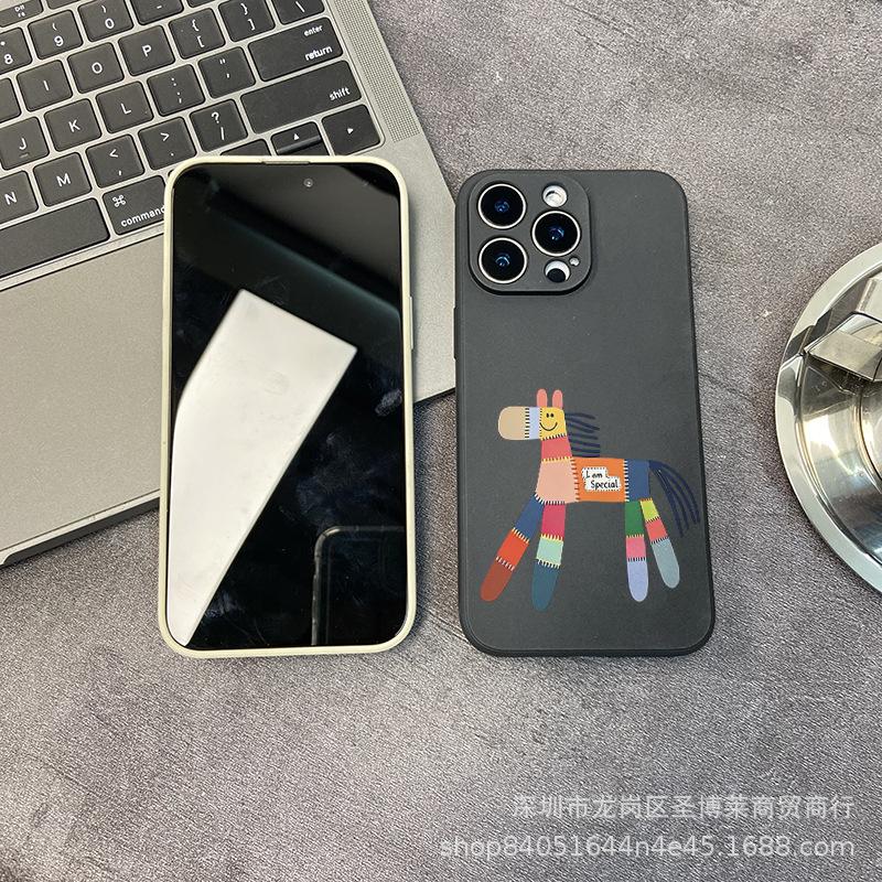 Color pony applies to iPhone15 mobile phone case 14PROMAX all-inclusive 13/11 anti-drop 16/15 protective case 17