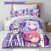 Re Zero Pattern Bedding Quilt Set Quilt Cover Pillowcase Home Birthday Gift(1 * Duvet Cover + 2 * Pillowcase, Without Core)