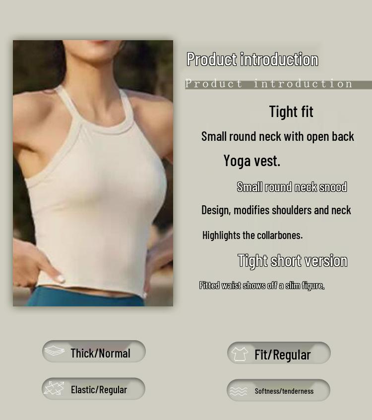 Women's Padded Sports Yoga Vest - Beautiful Back Design, Pilates Fitness Top