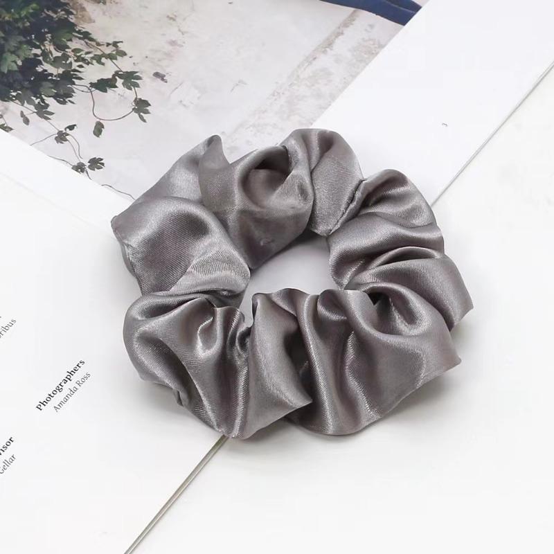 Kadın İpek Scrunchie Elastik El Yapımı Çok Renkli Saç Bandı At Kuyruğu Tutucu Kafa Bandı Saç Aksesuarları