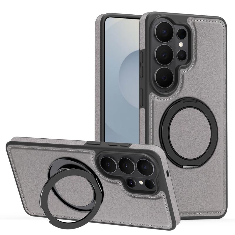 Shockproof Magnetic Leather Phone Case For Samsung Galaxy S26 Plus Ultra Invisible Fold Magsafe 360° Rotating Bracket Cover