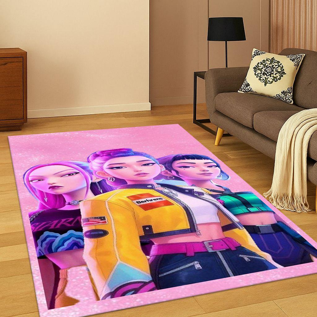 

3D Demon Hunters Kpop Rumi Mira Zoey Music Carpet Rug for Bedroom Living Room Sofa Home Decor,Area Rug Non-slip Floor Mat Gift 40x60cm