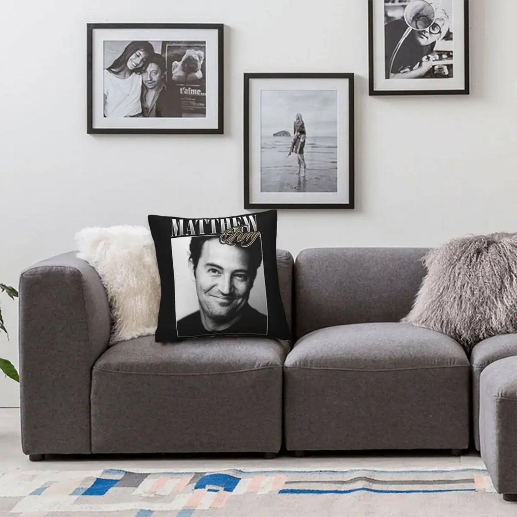 Matthew Perry Chandler Bing Pillowcase Printed Polyester Cushion Cover Decorations Friends Pillow Case Cover Car Zippered 45*45