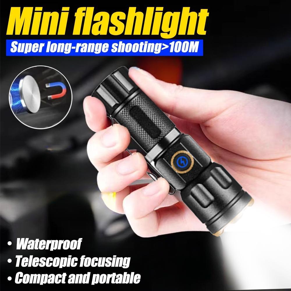 Mini Flashlight High Power Rechargeable LED Flashlight Waterpoof 16340 Battery Torch 3000LM Tactical Lantern Multi Functional Zoom Mini Flashlight
