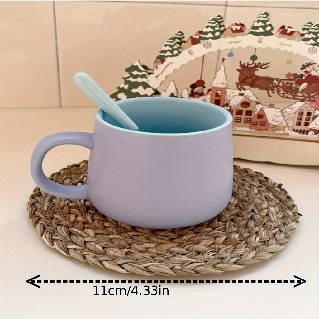 Set of Six, Natural Woven Dinner Plates, Made of Polyester, Measuring 11.0 cm, Heat Resistant, Farmhouse Bohemian Style
