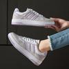 Leather women's spring and summer students board shoes lace-up black and white single shoes small height increase non-slip