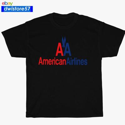 New American Airlines Logo Black/White/Grey T-Shirt S-5XL