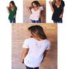 Neu Damen Shirt Bluse Casual Tunika Kurzarm Sommer V-ausschnitt T-shirts Top For Effortless Versatile Style