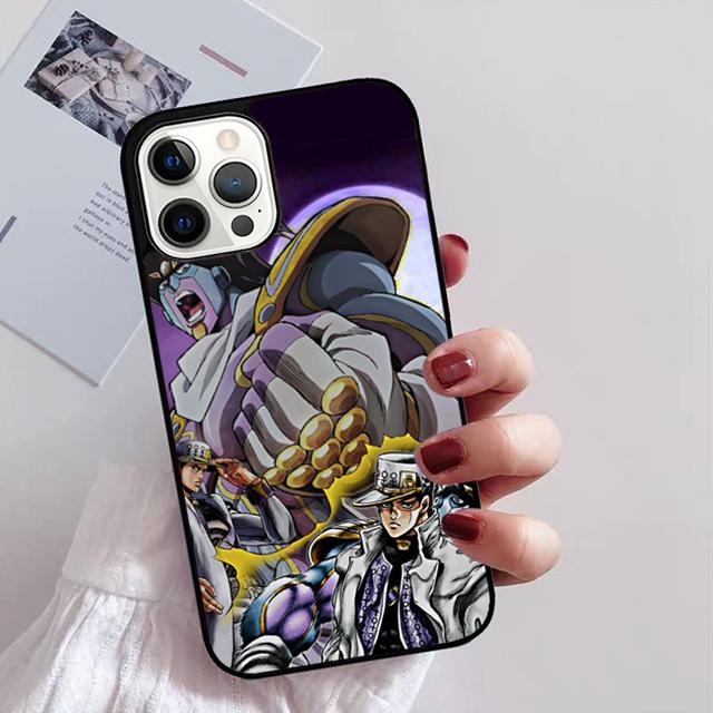 Jotaro Kujo Star Platinum JoJo Anime Phone Case for iPhone 11 12 13 14 Pro Max Mini XR XS SE 2020 7 8 Plus Samsung S21 S22 Coque