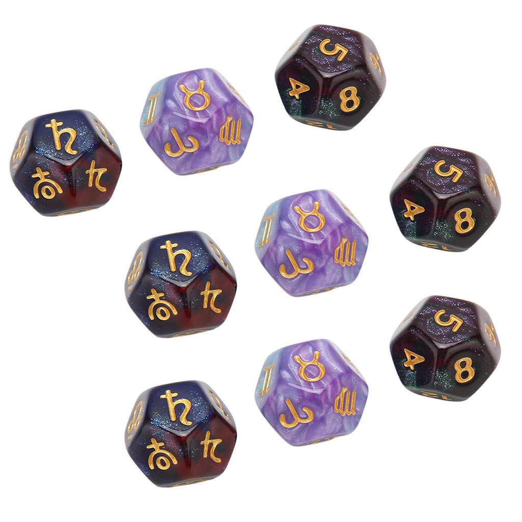 9PCS Polyhedral Dice Set Waterproof Plastic Lightweight Portable Table Gaming Dices for Travel Picnic
