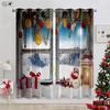 Christmas Decoration Curtains Christmas Tree Gift Living Room Bedroom Children's Room New Year Festival Polyester Fiber Curtains