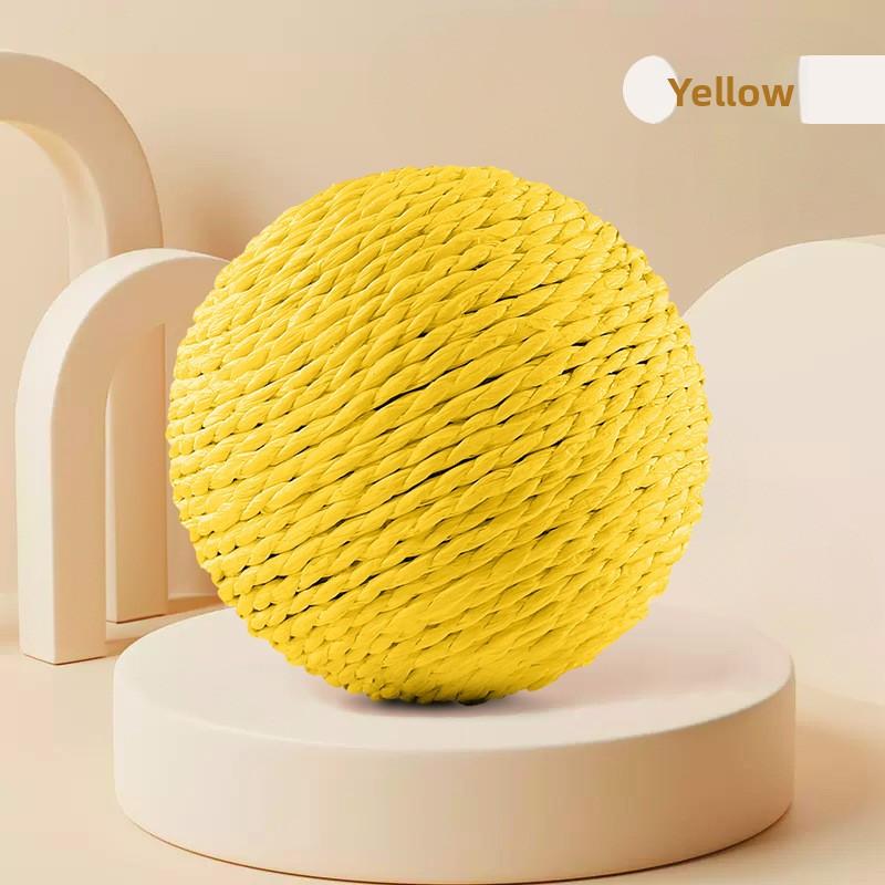 Cat Toy Sisal Ball Oversized Cat Teaser Chew Toy Durable and Bite-resistant Sound-producing Ball for Cats and Pets.