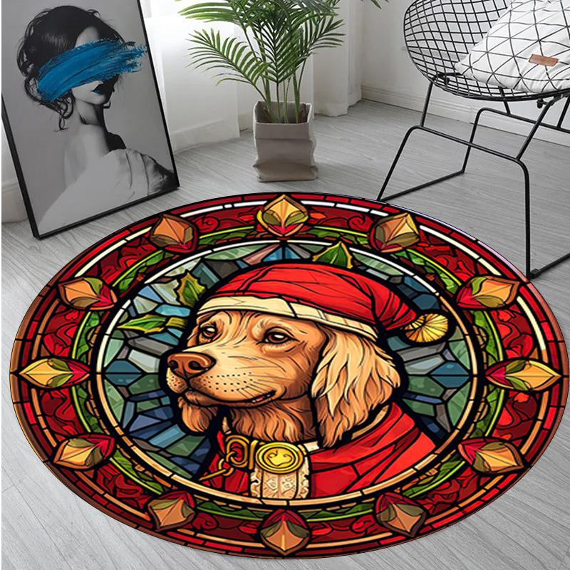 Animal Circular Rug - Office Decorative Carpet For Living Room Bedroom Door Mat Floor Rug Computer Chair Area Rug