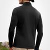 FILA Stand Collar Half-Zip Knitted Long Sleeve T-Shirt Men Tops Deep-Black A11M517209FBK
