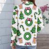 Women's Casual Christmas Print Long Sleeve Cardigan Top for Holiday Festive Wear