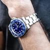 ADDIESDIVE Men's Quartz Diving Watch, Diver 200M, Blue Dial, Luminous Stainless Steel Strap, Blue Steel, Quartz Movement.