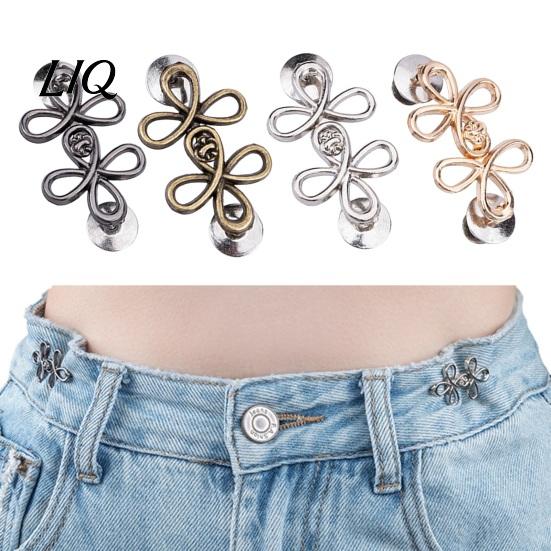 Loose Pants Waist Tightener Six-Leaf Button, Detachable Jeans Button Pin, Adjuster No Sewing Required Buckle Clothing Accessories Nail