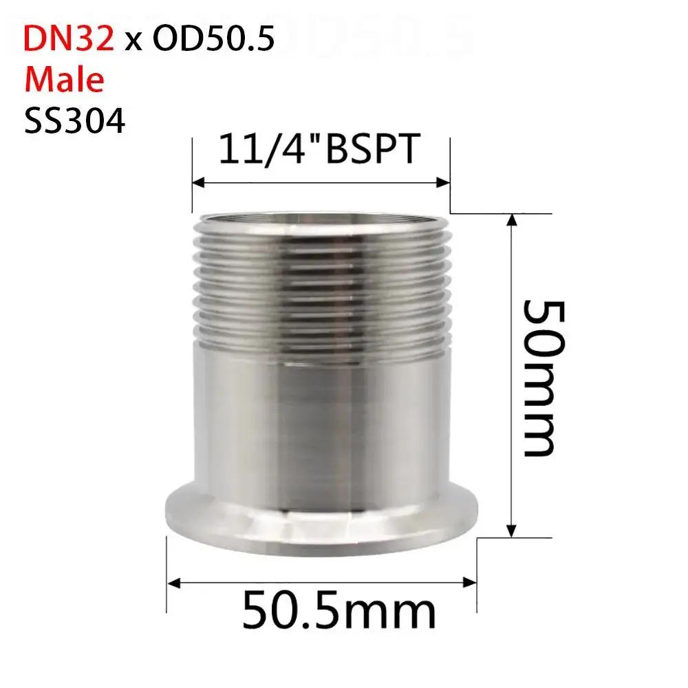 1Pcs BSPT Female/Male Thread Tri Clamp SUS304 Sanitary DN15-DN40 Pipe Fitting Connector 1/4" 3/8" 1/2" 3/4" 1" TriClamp Adapter