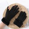 Polar Fleece 2 Finger Flip Gloves Soft Plush Thickened Gloves Women Anti-cold Mittens  Cycling