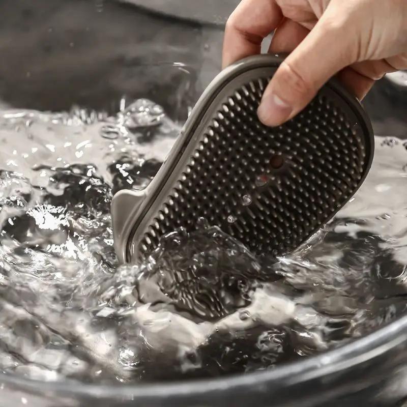 Portable Silicone Soap Dish with Double-Layer Lid - Travel Bathroom Organizer Odor-Resistant Drainage SoapHolderTray for Shower