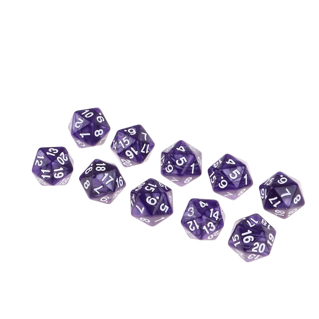 RPG Dice Acrylic D20 Polyhedral Game Board Dice Set for Tabletop Role Playing Board Games
