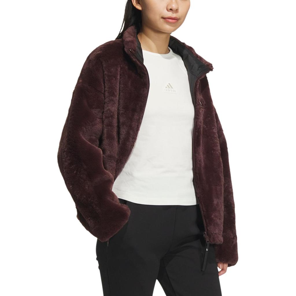 Adidas MODERN REVERSIBLE FUR Jackets & Coats Women's Dark Gray Brown JX6837