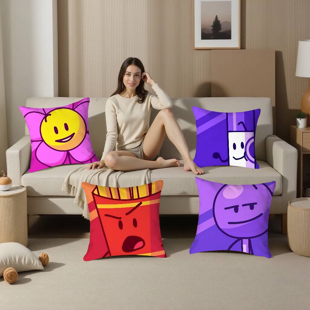 BFDI Battle for D-Dream Island Pillow Case Plush Fabric Soft Pillowcase Double Sided Print Cushion Cover Household Gifts