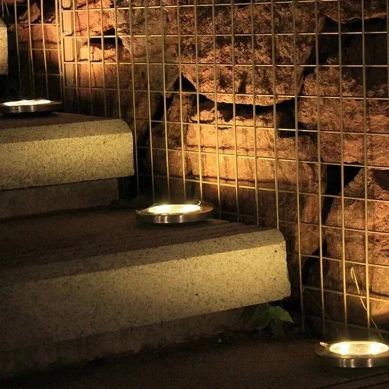 4 Stück Solar-Scheinwerfer für den Außenbereich, Solar-Erdlicht für Garten, Decklicht, Spot, Vergrabene Solar-LED-Lampe