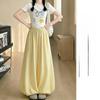 High Waist Casual Pants For Women With Polyester Fabric And Pleated Design For Spring Summer Wear
