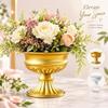 High-footed Design Urn-shaped Vase Metal Material Flower Pot Elegant Metal Vase  Home Decor